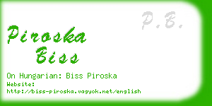 piroska biss business card